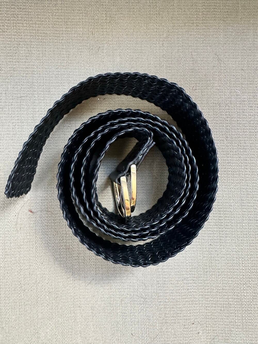 Gucci Men’s Woven Black Leather Belt Size XL